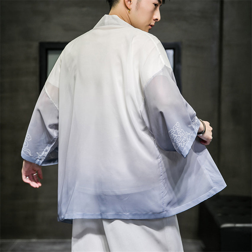 2022 Men's Ice Silk Hanfu Cardigan Casual Jacket