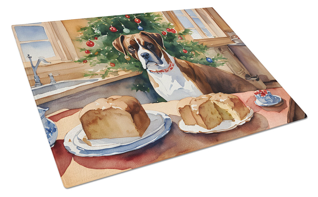 Boxer Christmas Cookies Glass Cutting Board