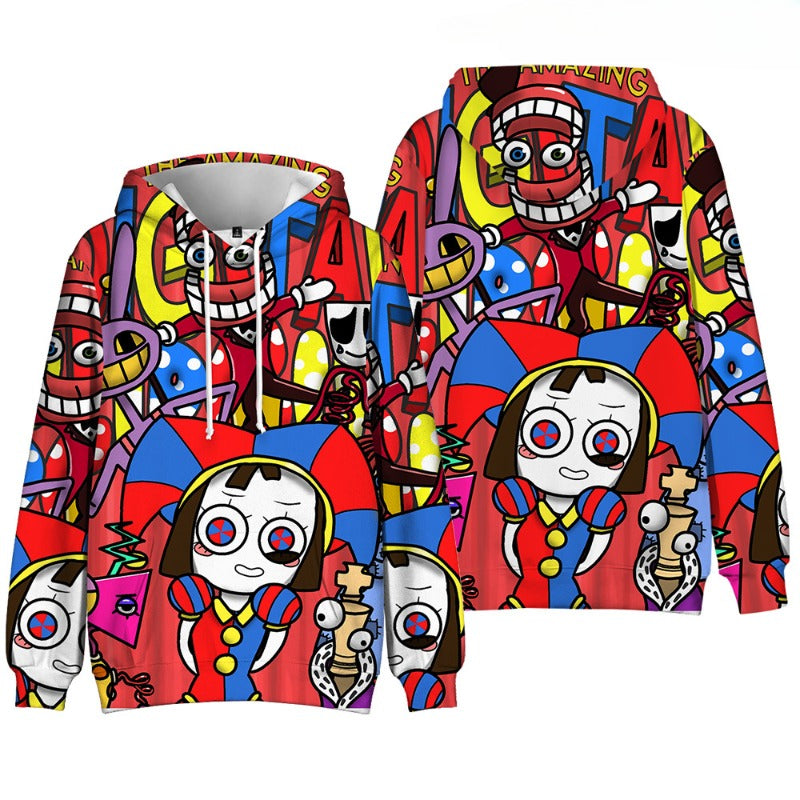 Magical Digital Circus Cartoon Hoodie for Kids | Streetwear