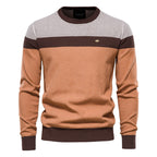 Striped Stitching Long-sleeved Sweater for Men