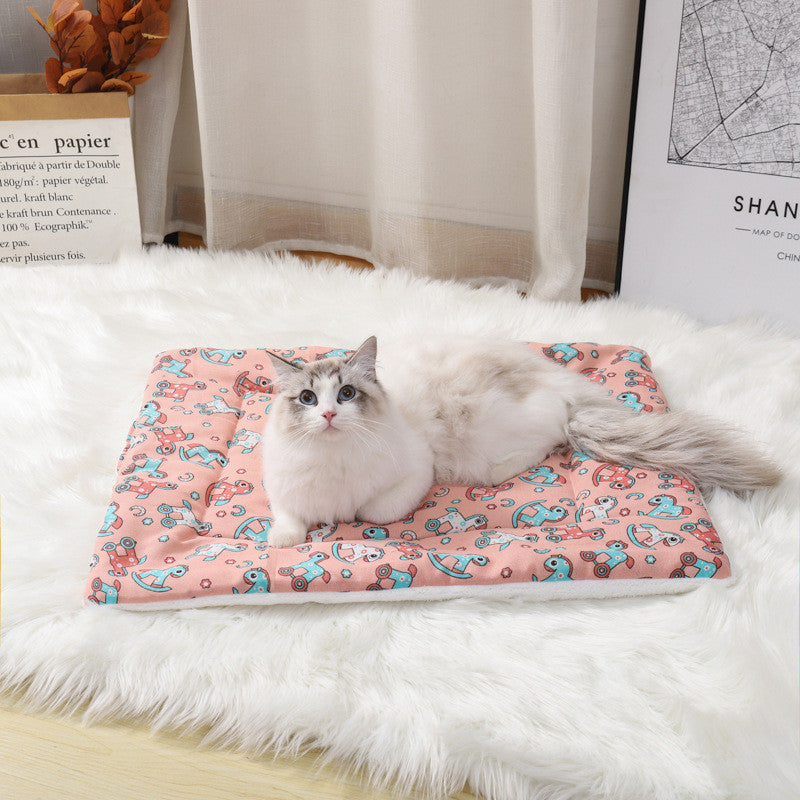 Thick Cotton Linen Lamb Wool Dog Mat for Pets