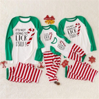 Striped Family Christmas Pajama Set for Home Wear