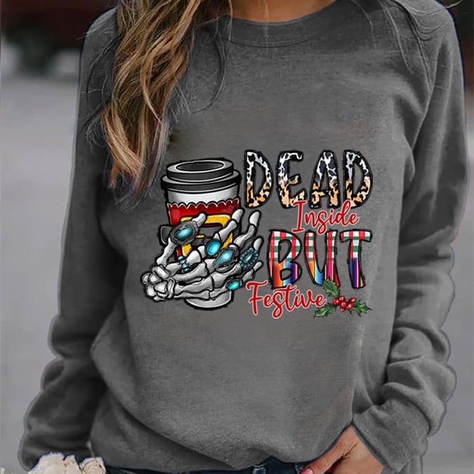 Pumpkin Print Thin Sweater for Women in Europe & America