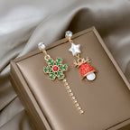 Vintage Christmas Snowflake Bell Tassel Earrings (1 Pair)