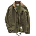 Retro Military Style Corduroy Multi-pocket Jacket