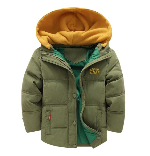 Boys' Thick Hooded Jacket - Smile (One Piece)