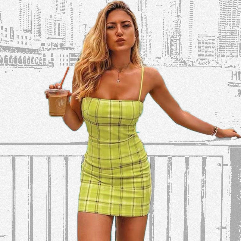 Slimming Checkered Cami Dress, Checkered Sundress