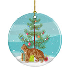 American Wirehair Cat Christmas Ceramic Ornament