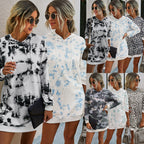 Leopard Print Hooded Women's Sweater with Pockets
