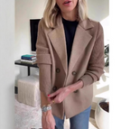 Double-Breasted Splice Sleeve Jacket
