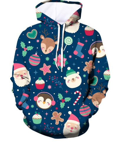 Christmas Snowman Digital Print Hoodie for Men & Women | Streetwear