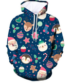 Christmas Snowman Digital Print Hoodie for Men & Women | Streetwear