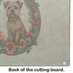 Norfolk Terrier Christmas Flowers Glass Cutting Board