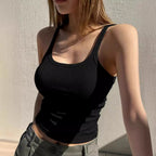 Slim Fit Spaghetti Strap Midriff Vest