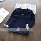 Girls' Thickened Fleece-lined Thermal Bottoming Shirt