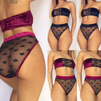 Lace Lingerie Set with Transparent Bustier and Panties