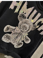 Light Luxury Rhinestone Bear Sweatshirt for Women | Streetwear