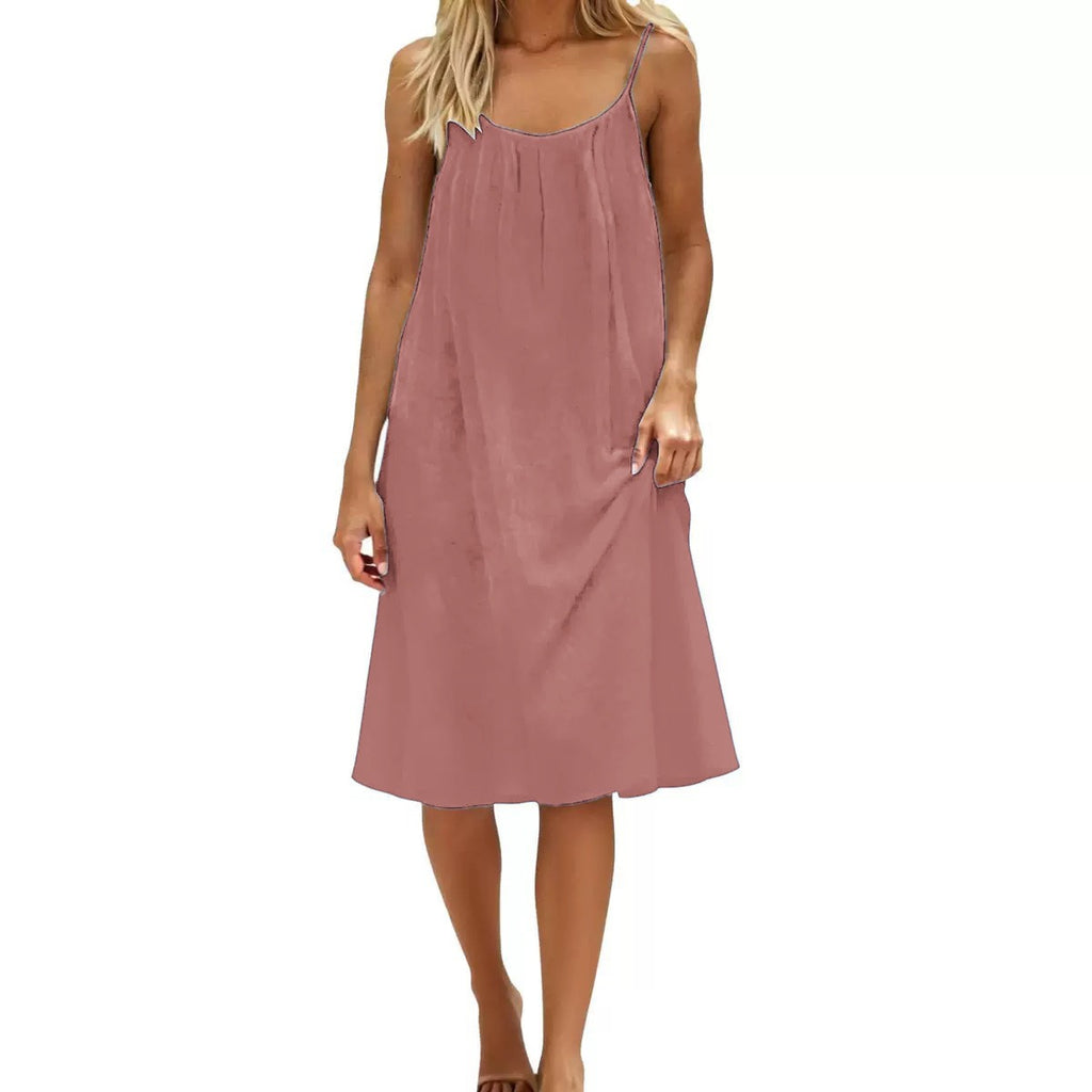 Women's Spaghetti Strap Backless Bodycon Dress