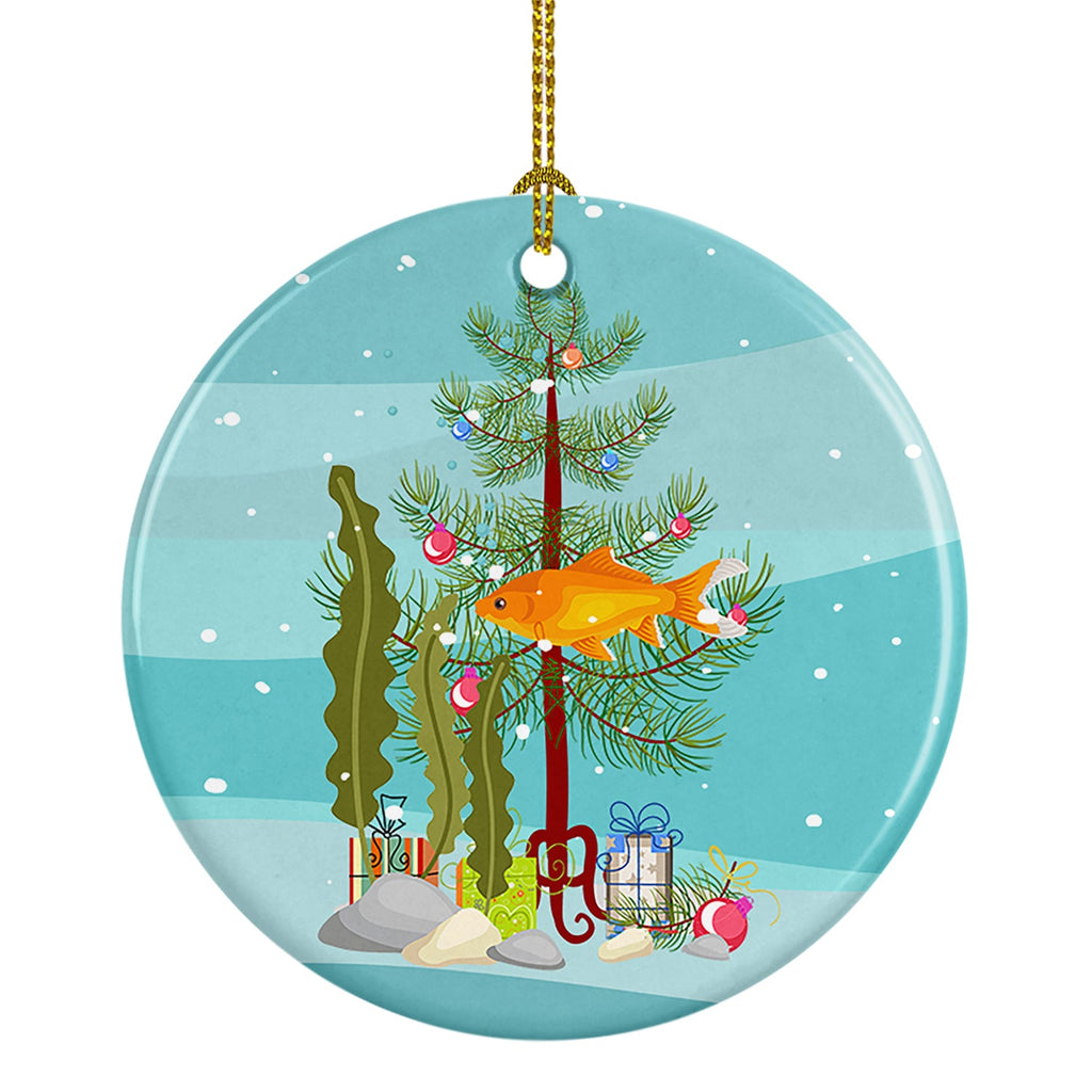 Goldfish Common Merry Christmas Ceramic Ornament