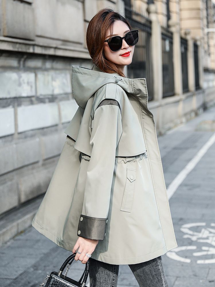 Korean Fashion Casual Hooded Mid-Length Work Suit Coat