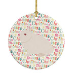 Hermelin Rabbit Christmas Ceramic Ornament