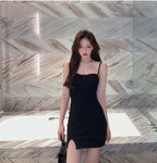 Slim Fit Summer Dress with Square Neck for Women