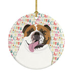 English Bulldog Tricolor #1 Christmas Ceramic Ornament