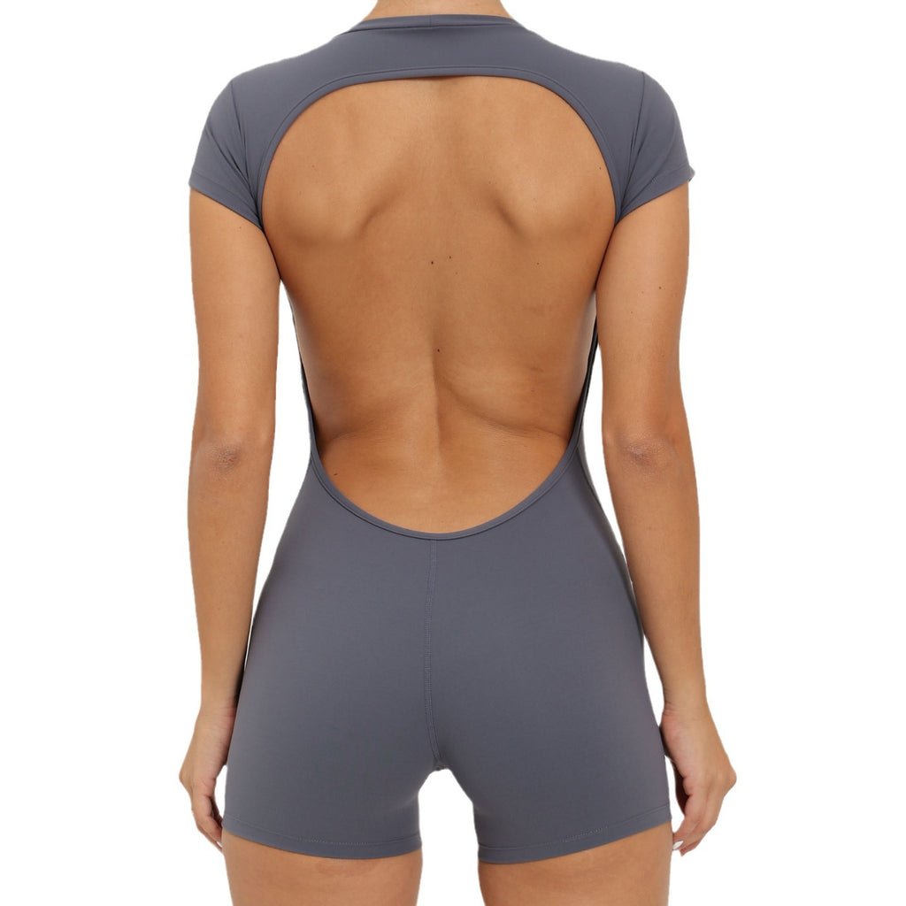 Women's Backless Yoga Bodysuit with Chest Pads