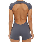 Women's Backless Yoga Bodysuit with Chest Pads