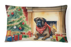 Bullmastiff Cozy Christmas Throw Pillow