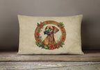 Rhodesian Ridgeback Christmas Flowers Throw Pillow
