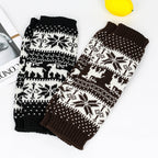 Thickened Knitted Wool Christmas Socks with Deer Design