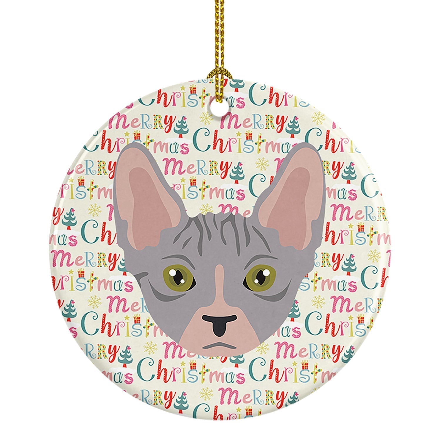 Bambino Cat Christmas Ceramic Ornament