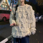 Men's American Retro Tassel Sweater - Niche Design