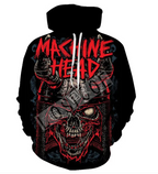 Printed Skull Head Hooded Sweater