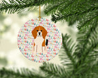 Merry Christmas Beagle Tricolor Ceramic Ornament