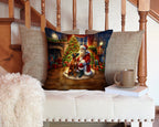 Rhodesian Ridgeback and Santa Claus Throw Pillow