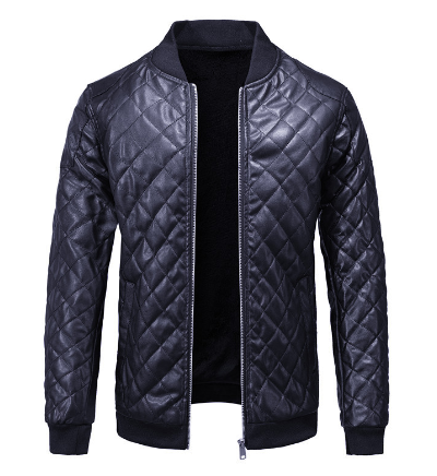 Faux Leather Stitched Motorcycle Jacket