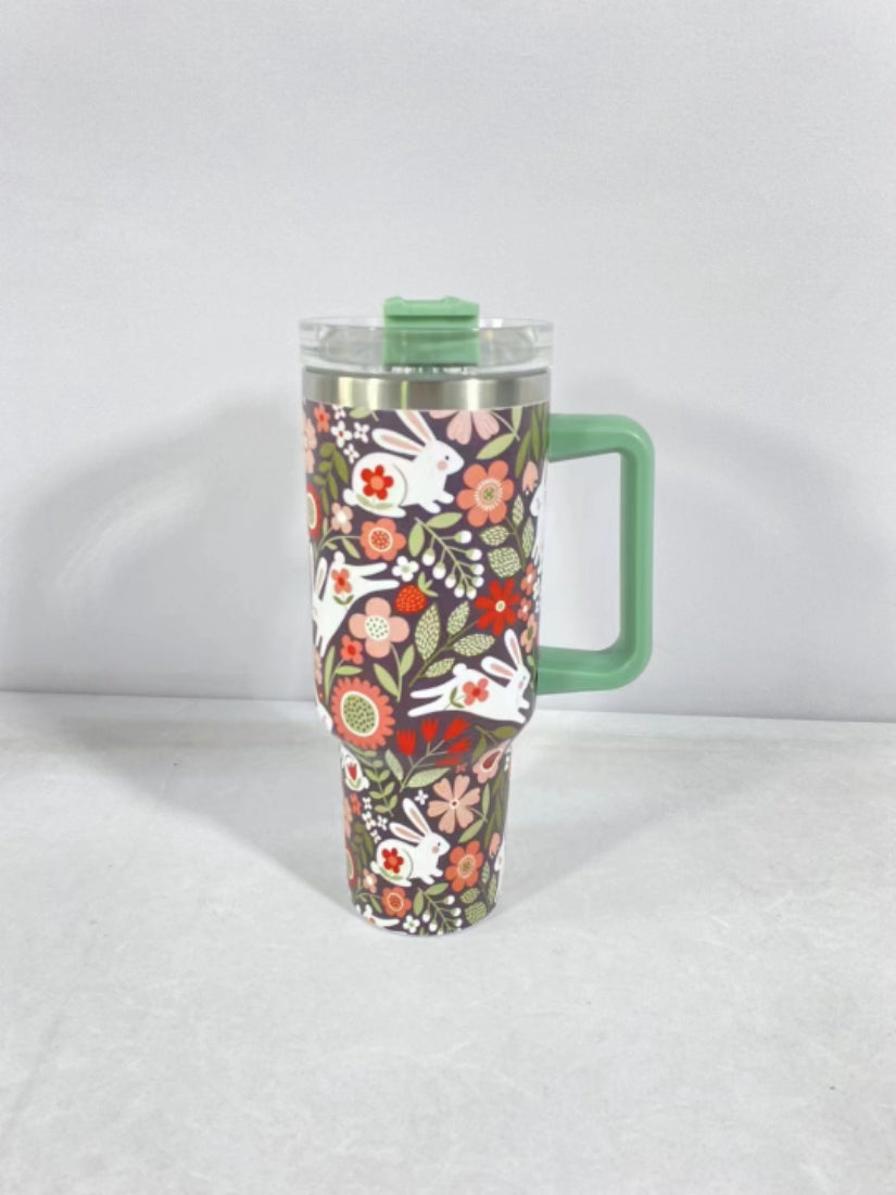 Christmas Stainless Steel Mug 40oz with Handle & Straw