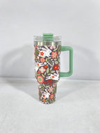 Christmas Stainless Steel Mug 40oz with Handle & Straw