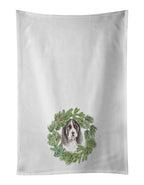 Basset Hound Puppy Tricolor Christmas Wreath Kitchen Towel Set of 2