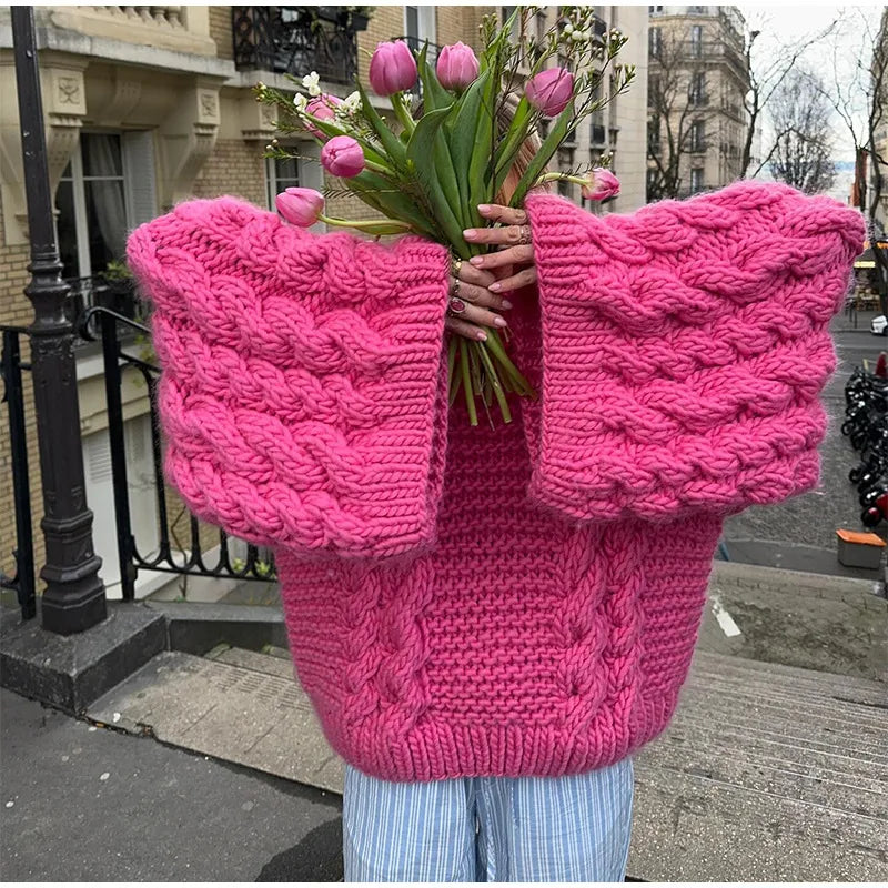 Round Neck Knit Pullover Sweater | Streetwear