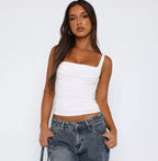 Women's Solid Color Square Collar Sleeveless Camisole