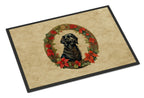 Flat-Coated Retriever Christmas Flowers Doormat