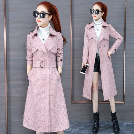 Slim Fit Long Windbreaker Women's Western Style Jacket