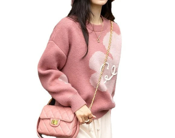 Loose Casual Round Neck Jacquard Pullover Sweater 2023 | Streetwear