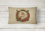 Corgi Christmas Flowers Throw Pillow