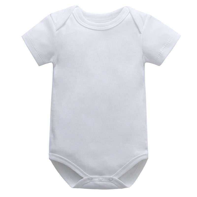 Solid Color Short Sleeve Baby Bodysuit for Infants