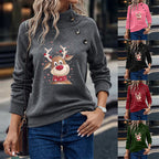 Fawn Loose Long Sleeve Christmas Sweatshirt for Women | Streetwear