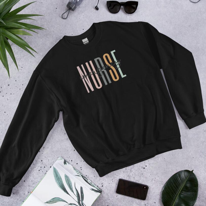Printed Emergency Room Nurse Sweatshirt - Casual Loose Fit | Streetwear
